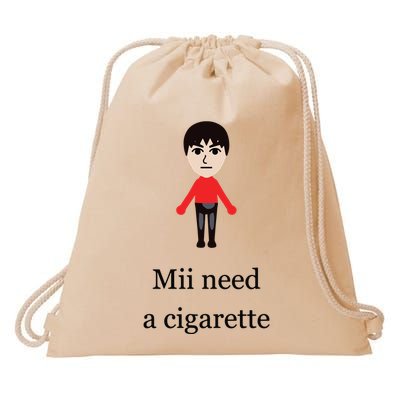 Mii Need A Cigarette Funny Wii Drawstring Bag