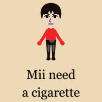 Mii Need A Cigarette Funny Wii Drawstring Bag