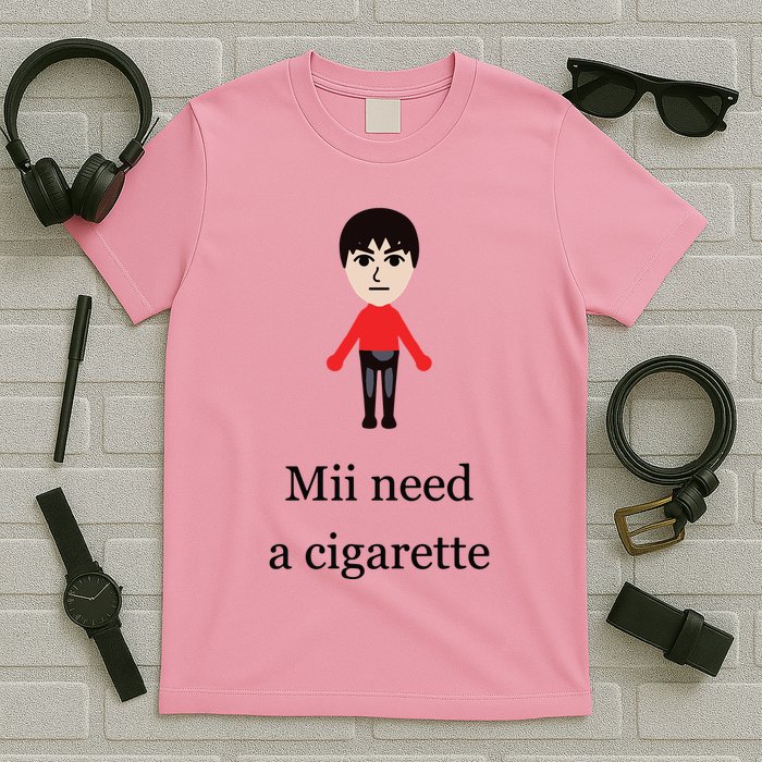 Mii Need A Cigarette Funny Wii T-Shirt