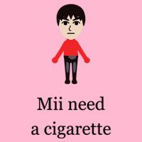 Mii Need A Cigarette Funny Wii T-Shirt