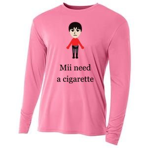 Mii Need A Cigarette Funny Wii Cooling Performance Long Sleeve Crew