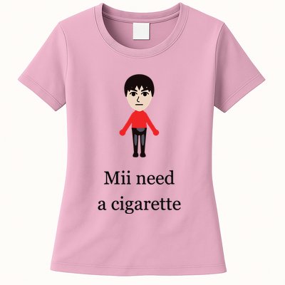 Mii Need A Cigarette Funny Wii Womens T-Shirt