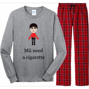 Mii Need A Cigarette Funny Wii Long Sleeve Pajama Set