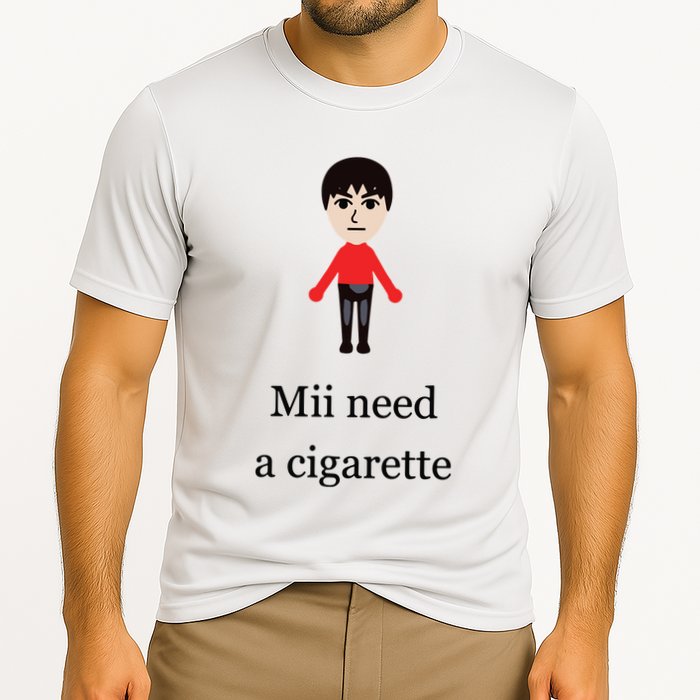 Mii Need A Cigarette Funny Wii Performance Shirt