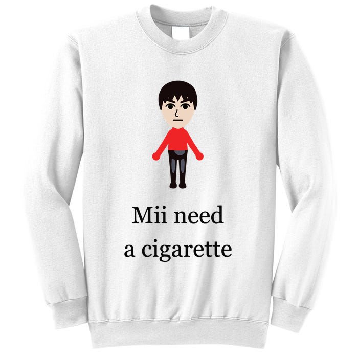 Mii Need A Cigarette Funny Wii Sweatshirt