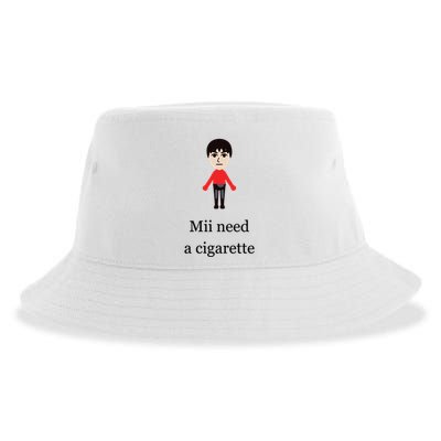 Mii Need A Cigarette Funny Wii Sustainable Bucket Hat