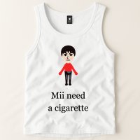 Mii Need A Cigarette Funny Wii Tank Top