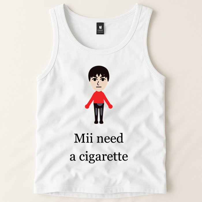 Mii Need A Cigarette Funny Wii Tank Top