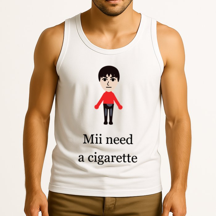 Mii Need A Cigarette Funny Wii Tank Top