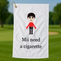 Mii Need A Cigarette Funny Wii Golf Towel