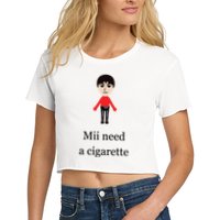 Mii Need A Cigarette Funny Wii Crop Top