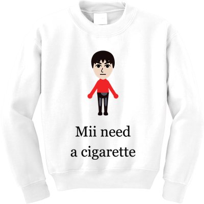 Mii Need A Cigarette Funny Wii Kids Sweatshirt