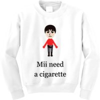 Mii Need A Cigarette Funny Wii Kids Sweatshirt