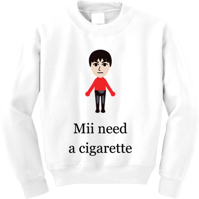Mii Need A Cigarette Funny Wii Kids Sweatshirt