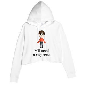 Mii Need A Cigarette Crop Fleece Hoodie