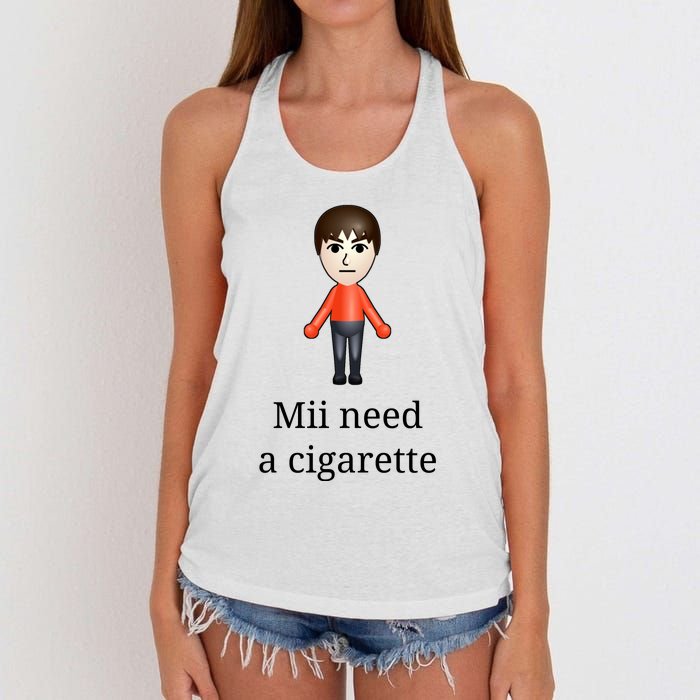 Mii Need A Cigarette Women's Knotted Racerback Tank