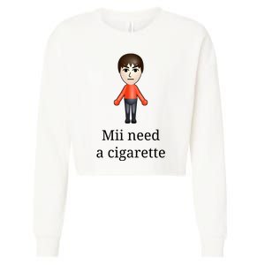 Mii Need A Cigarette Cropped Pullover Crew