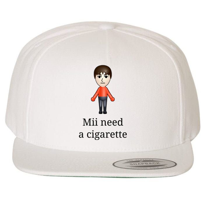 Mii Need A Cigarette Wool Snapback Cap