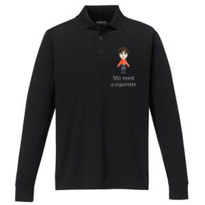 Mii Need A Cigarette Performance Long Sleeve Polo