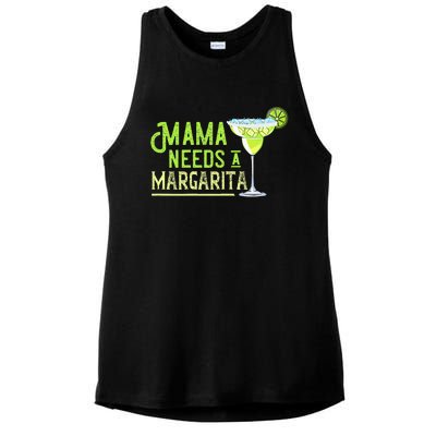 Mama Needs A Margarita Gift Mom Love Margarita Ladies PosiCharge Tri-Blend Wicking Tank