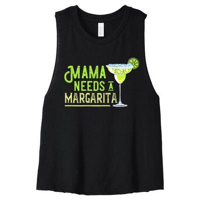 Mama Needs A Margarita Gift Mom Love Margarita Women's Racerback Cropped Tank