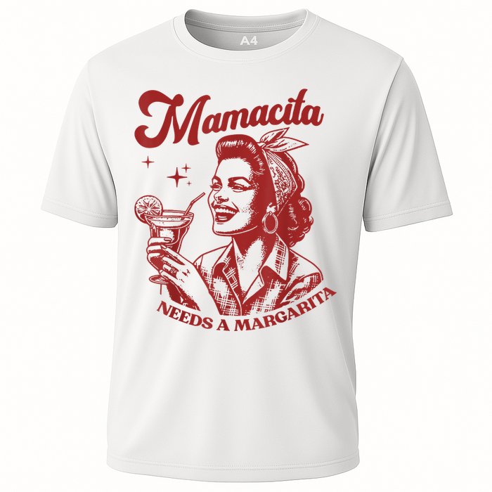 Mamacita Needs A Margarita Retro Cooling Performance Crew T-Shirt