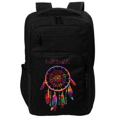 Micmac Native American Indian Colorful Dreamcatcher Tribe Impact Tech Backpack