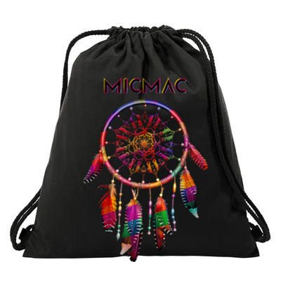 Micmac Native American Indian Colorful Dreamcatcher Tribe Drawstring Bag