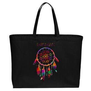 Micmac Native American Indian Colorful Dreamcatcher Tribe Cotton Canvas Jumbo Tote