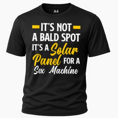 Mens Not A Bald Spot It's Solar Panel For Sex Machine Funny Bald Cooling Performance Crew T-Shirt