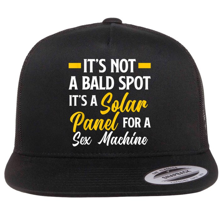 Mens Not A Bald Spot It's Solar Panel For Sex Machine Funny Bald Flat Bill Trucker Hat