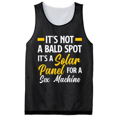 Mens Not A Bald Spot It's Solar Panel For Sex Machine Funny Bald Mesh Reversible Basketball Jersey Tank