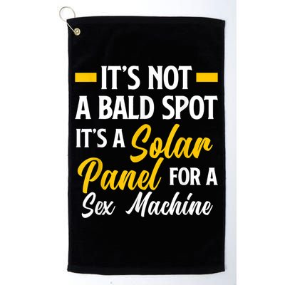Mens Not A Bald Spot It's Solar Panel For Sex Machine Funny Bald Golf Towel