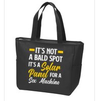 Mens Not A Bald Spot It's Solar Panel For Sex Machine Funny Bald Zip Tote Bag