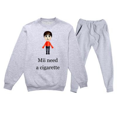 Mii Need A Cigarette Premium Crewneck Sweatsuit Set