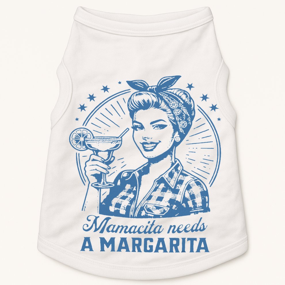 Mamacita Needs A Margarita Funny Drinking Mom Vintage Women Doggie Tank