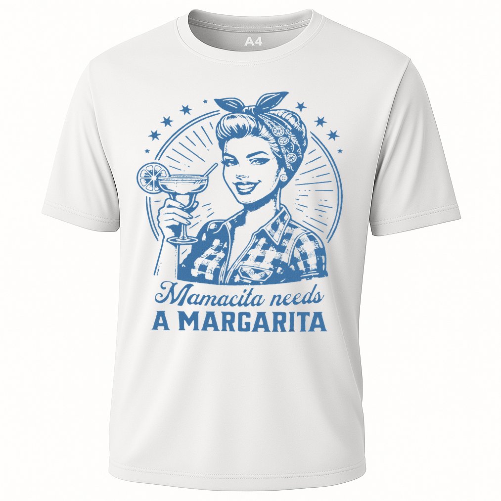 Mamacita Needs A Margarita Funny Drinking Mom Vintage Women Cooling Performance Crew T-Shirt