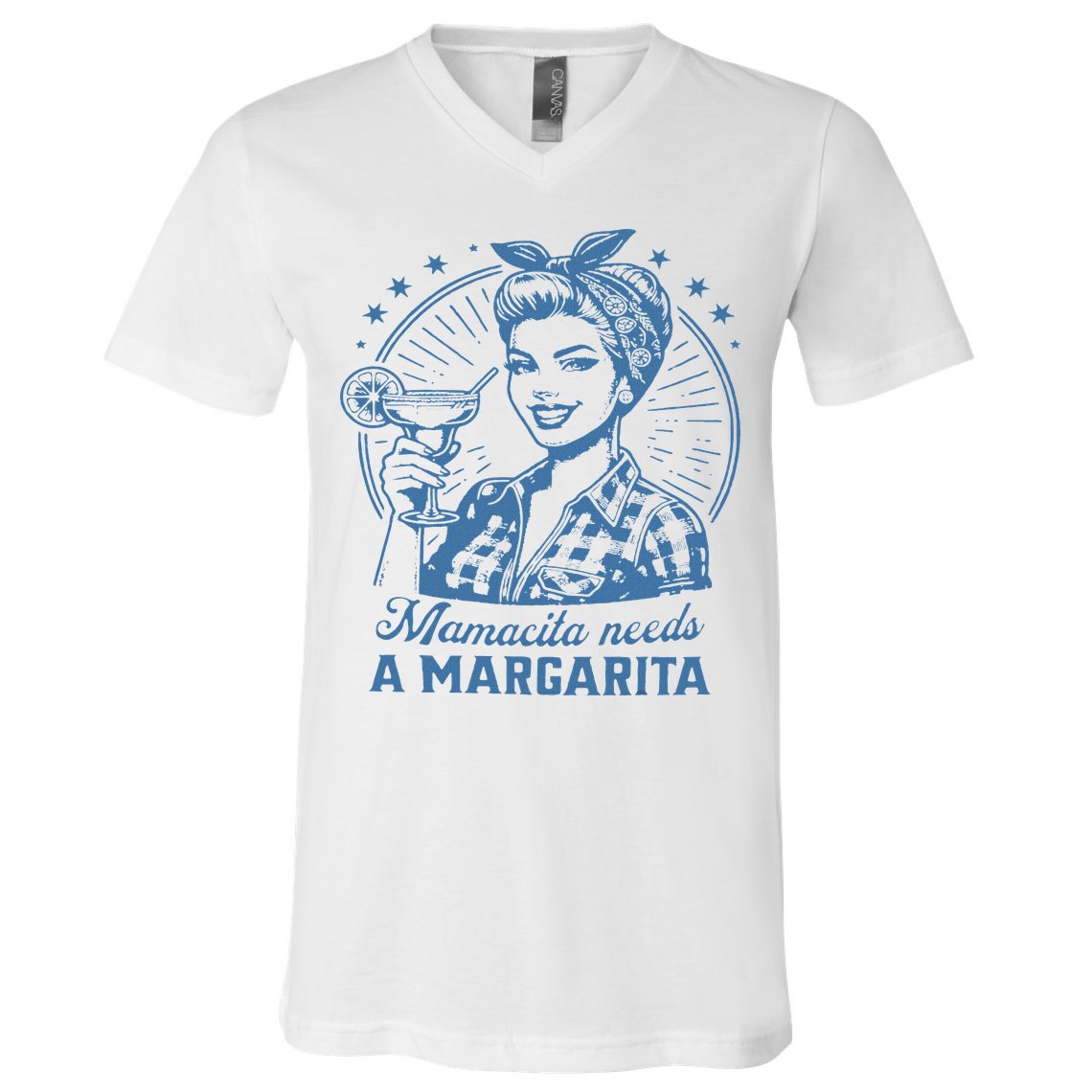 Mamacita Needs A Margarita Funny Drinking Mom Vintage Women V-Neck T-Shirt