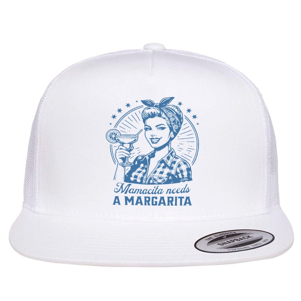 Mamacita Needs A Margarita Funny Drinking Mom Vintage Women Flat Bill Trucker Hat