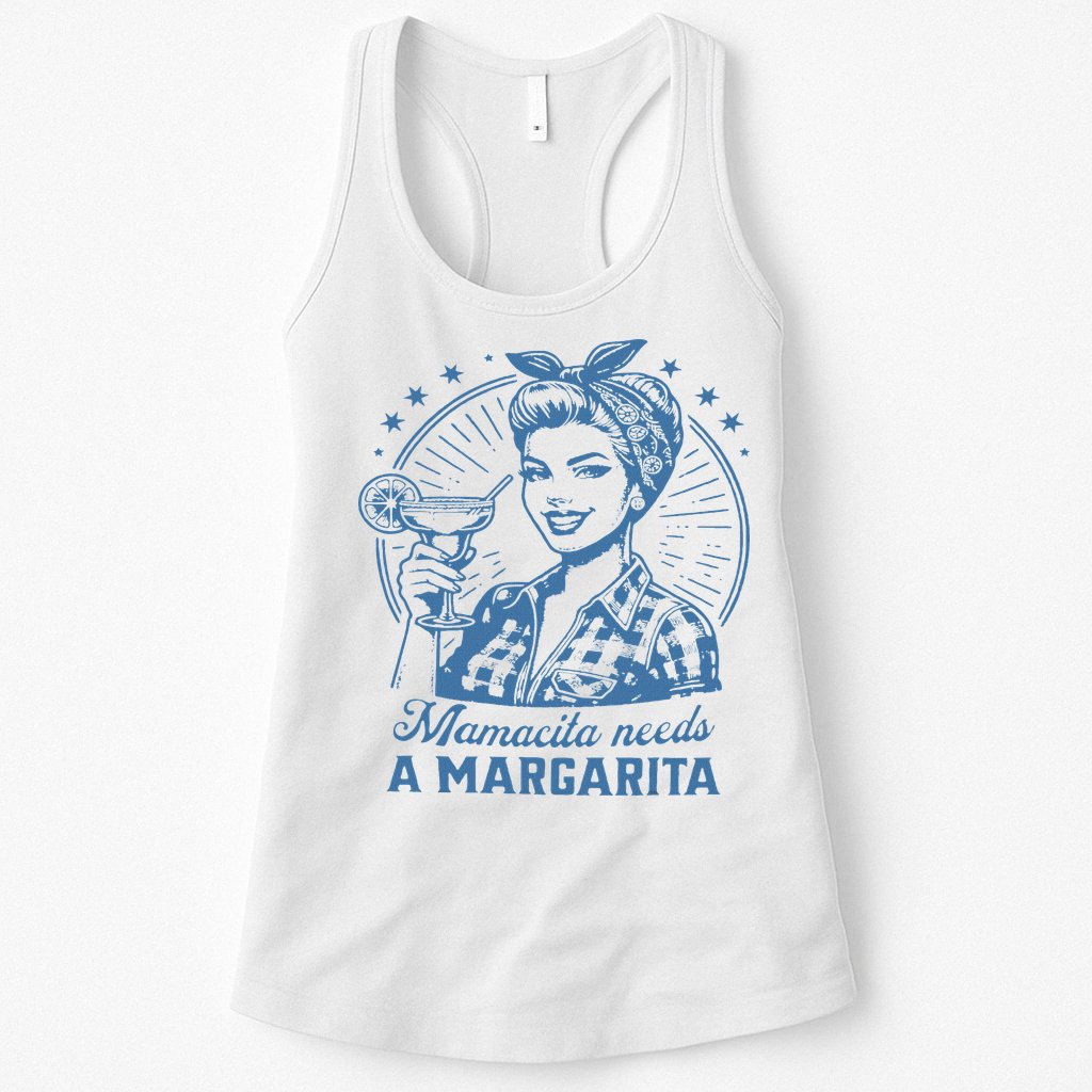 Mamacita Needs A Margarita Funny Drinking Mom Vintage Women Womens Tank Top