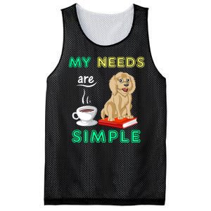 My Needs Are Simple Coffee Reading And Goldendoodle Mesh Reversible Basketball Jersey Tank