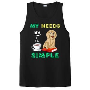 My Needs Are Simple Coffee Reading And Goldendoodle PosiCharge Competitor Tank