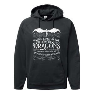 Meddle Not Affairs Dragons Tshirt, Mens Dragon TShirt Performance Fleece Hoodie