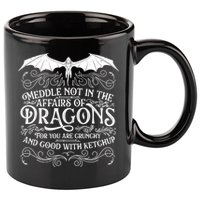 Meddle Not Affairs Dragons Tshirt, Mens Dragon TShirt 11oz C Handle Ceramic Mug