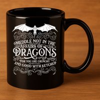 Meddle Not Affairs Dragons Tshirt, Mens Dragon TShirt 11oz C Handle Ceramic Mug