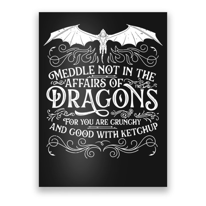 Meddle Not Affairs Dragons Tshirt, Mens Dragon TShirt Poster