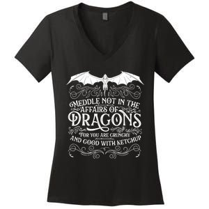 Meddle Not Affairs Dragons Tshirt, Mens Dragon TShirt Women's V-Neck T-Shirt