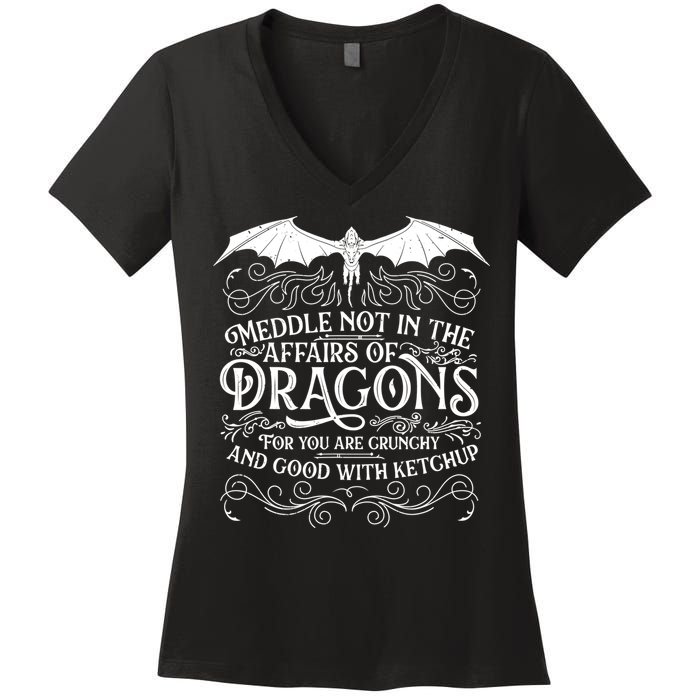 Meddle Not Affairs Dragons Tshirt, Mens Dragon TShirt Women's V-Neck T-Shirt