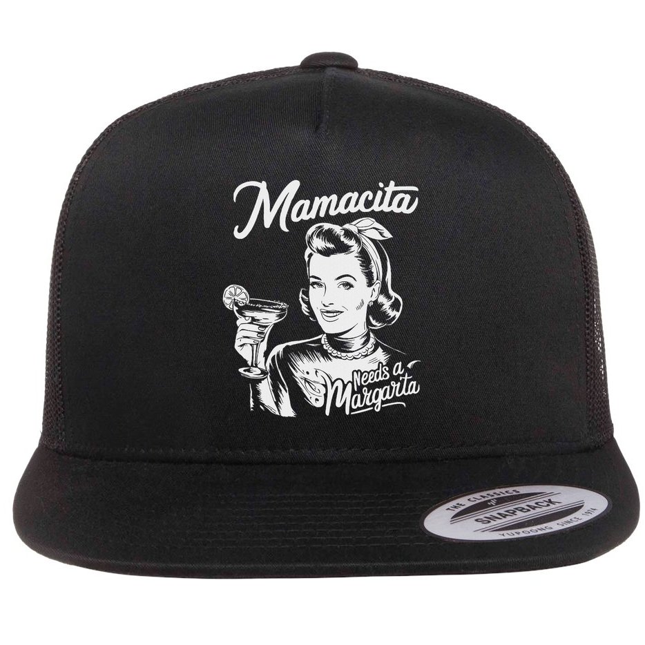 Mamacita Needs A Margarita Flat Bill Trucker Hat