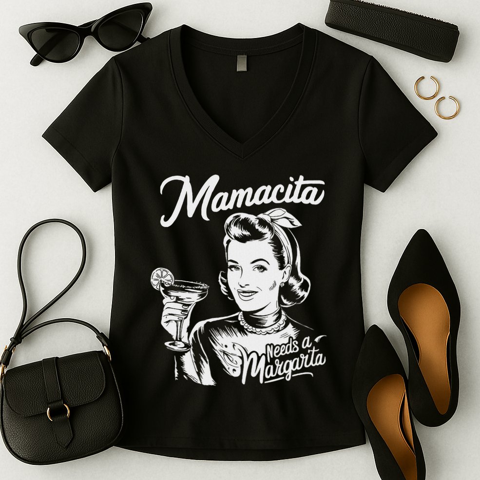 Mamacita Needs A Margarita Women's V-Neck T-Shirt